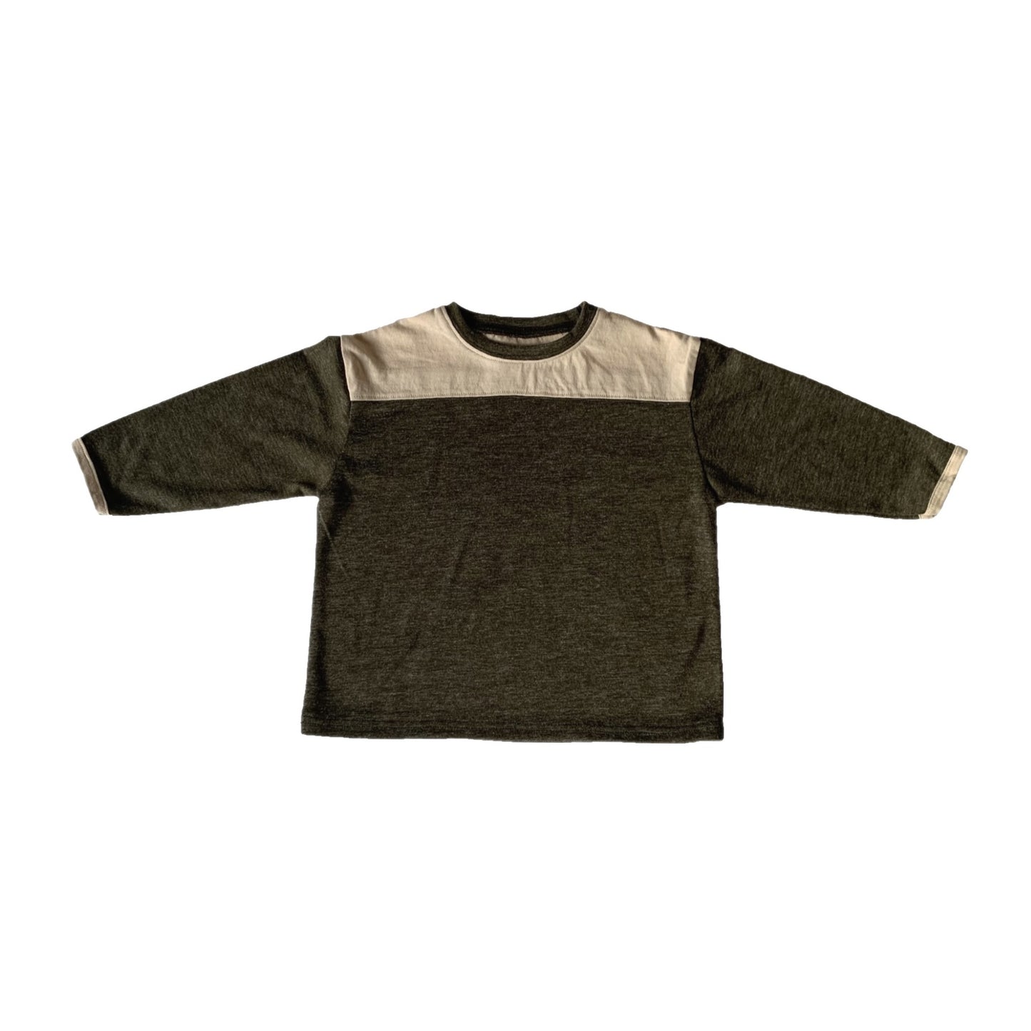 Men's and women's baby spliced round neck T-shirt