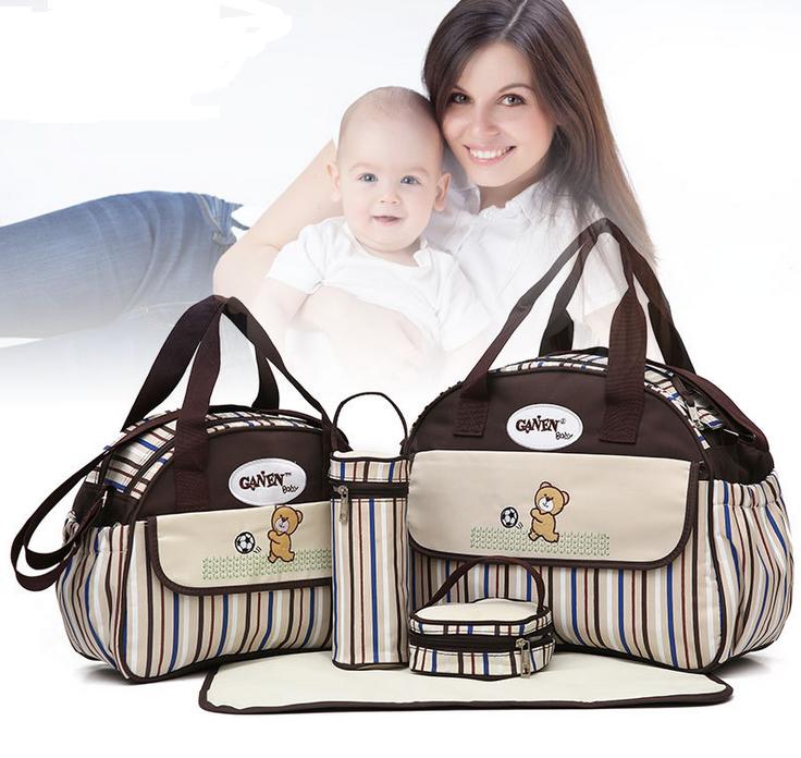 5-tlg Kinderwagen-Wickeltasche im Set