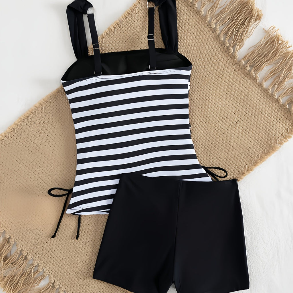 "Vanteo™Teens" Striped Printed Bikini Set für Damen; 2-tlg.