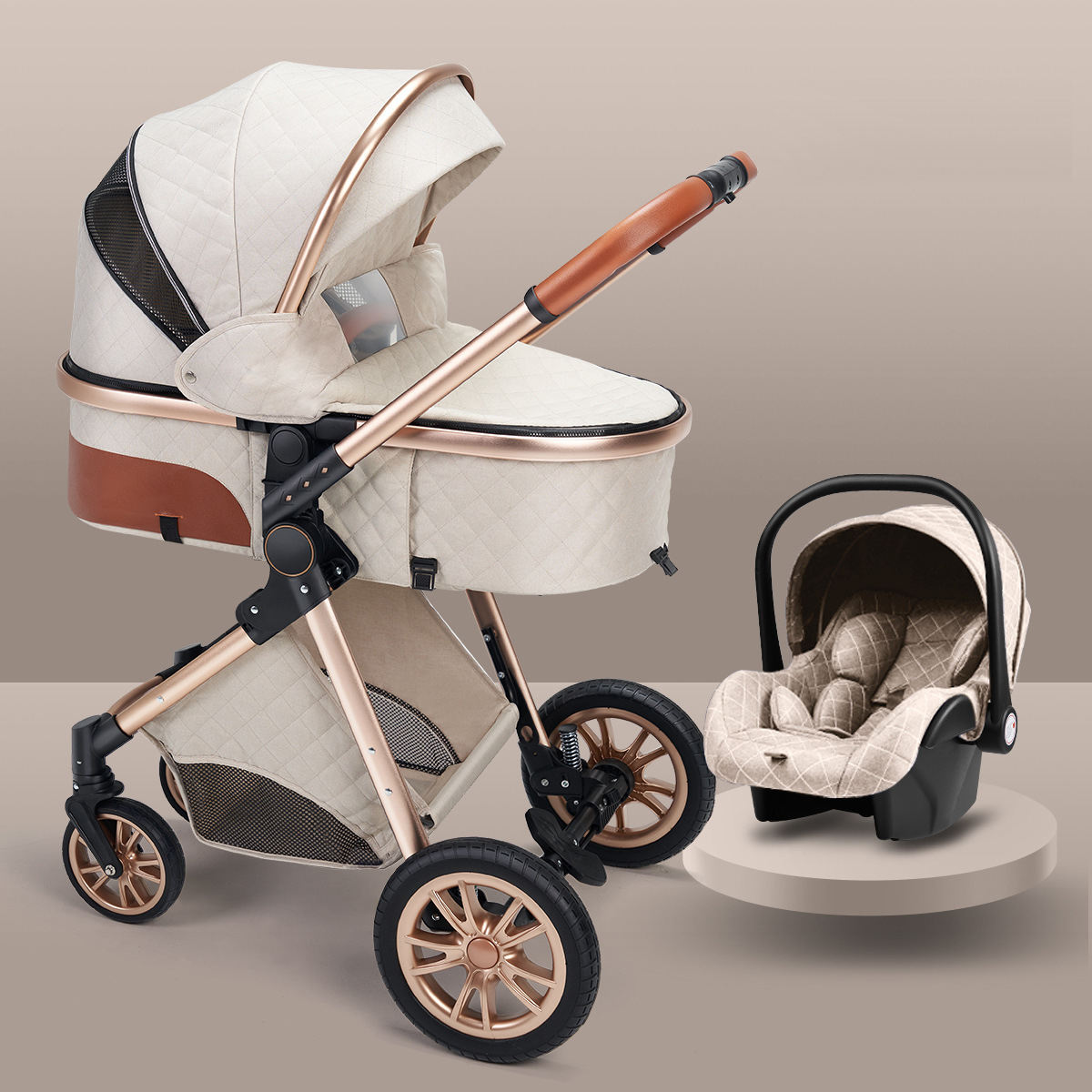 Vanteo™ High Stroller - Kinderwagen mit/ohne MaxiCosi inkl. Schock-Absorbed Federung etc.