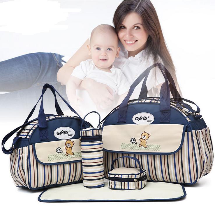 5-tlg Kinderwagen-Wickeltasche im Set