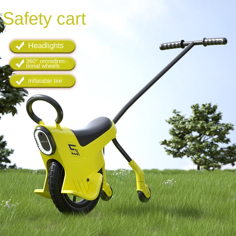 One-piece Drop Shipping Parent-Child Unicycle Stroller, Lightweight Push Cart Toy Car for Kids, Portable Unicycle