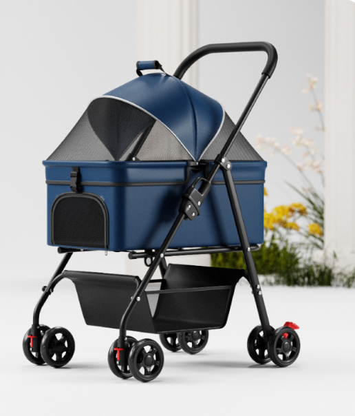 One-Button Faltbarer Haustierbuggy