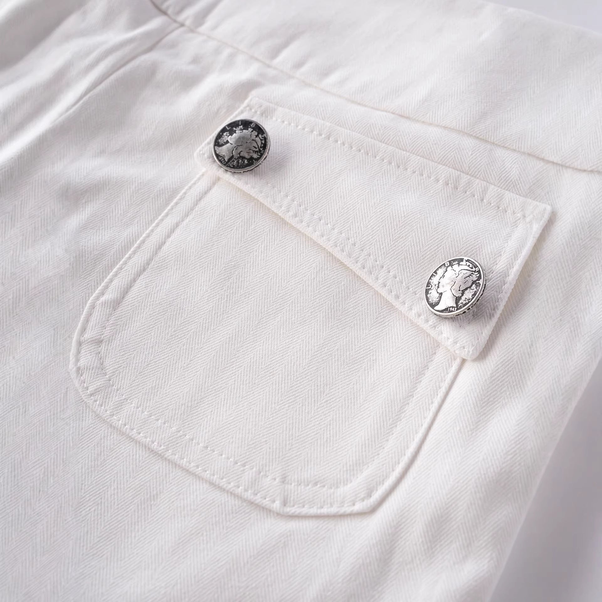 Hot girl button decoration casual pants for women