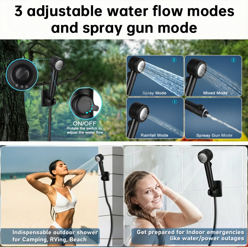 8000mAh Portable Camping Dusche, IPX8 Waterproof aufladbar
