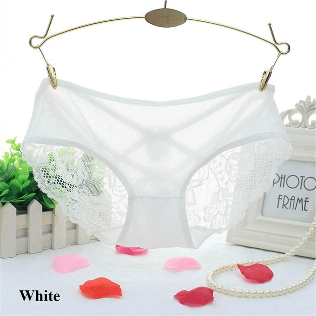 1PC Women Sexy Lace Bowknot Panties Hollow Cross Bandage Knickers Bowknot G-String Briefs Breathable