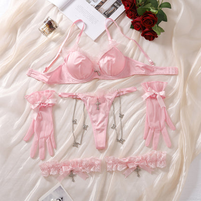 Elegantes "Cute Girl" Lingerie / Unterwäsche Set, 4-tlg.