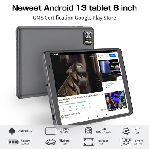 Tablet PC Android 13 System 64g 8"