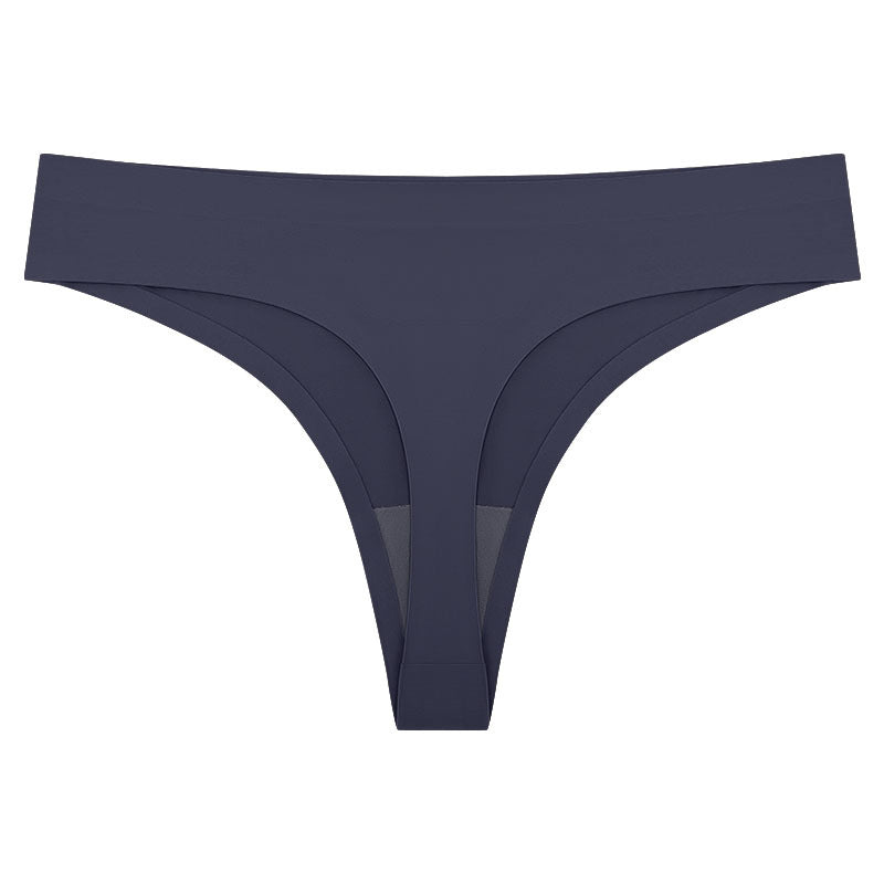 Women's T-back One-piece Seamless Low-waist Sexy Ice Silk T-pants Pure Cotton Bottom Crotch T-back Panties