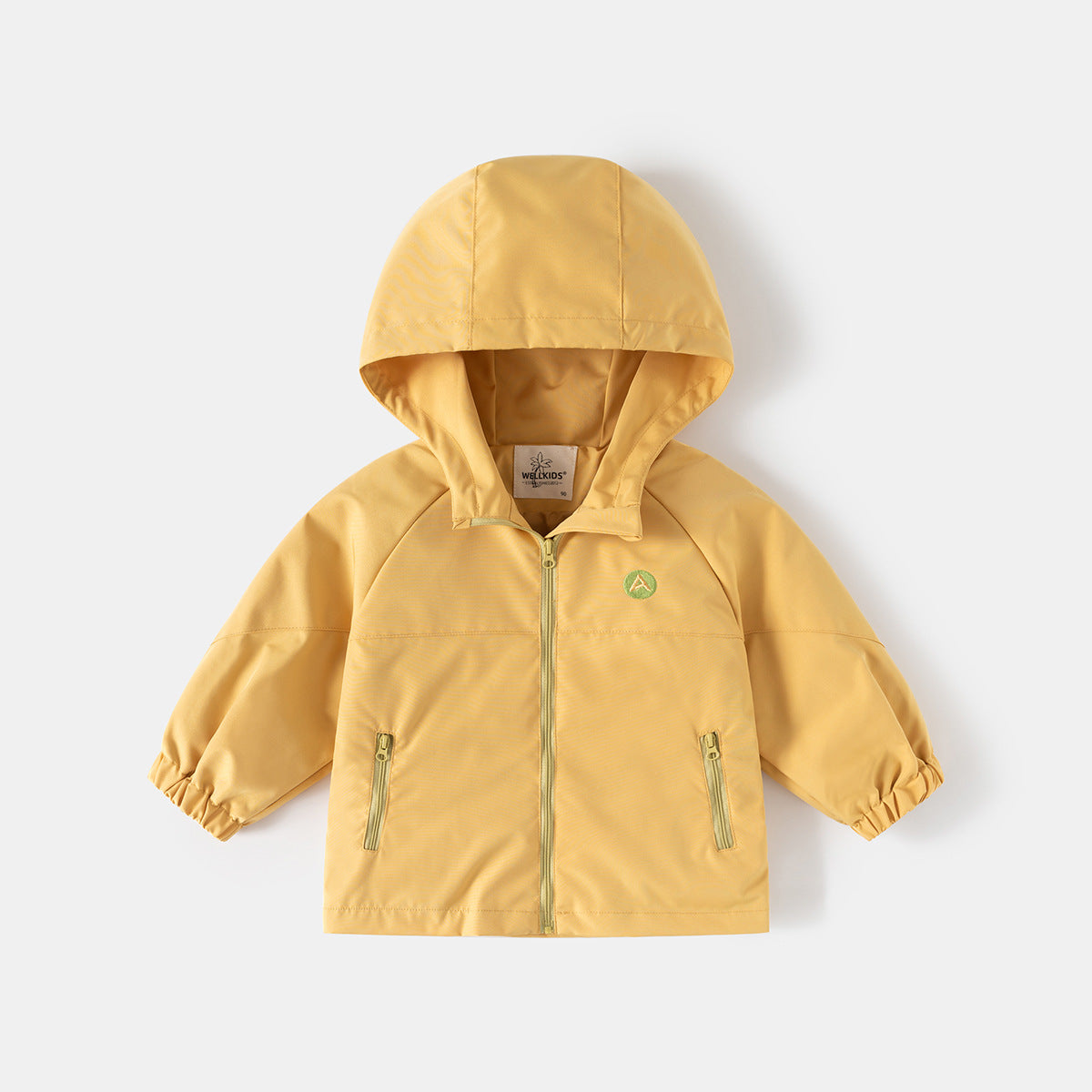 Outdoor Windbreaker for Kids Hooded Zip-Up Jacket Trendy Casual Coat