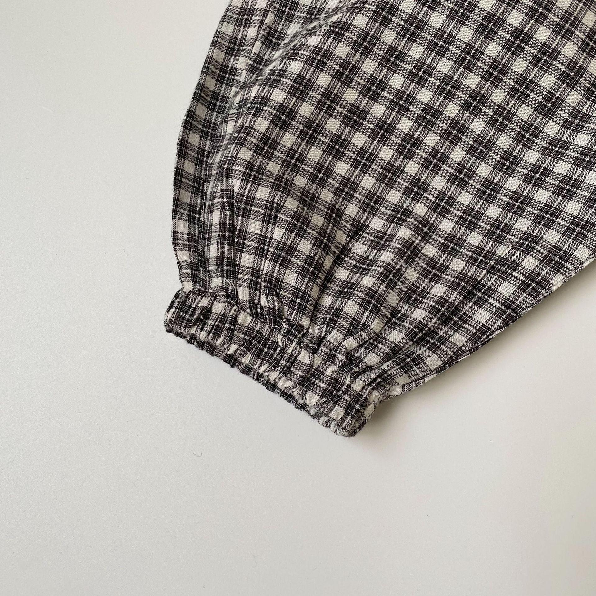 Plaid lace up drawstring pants