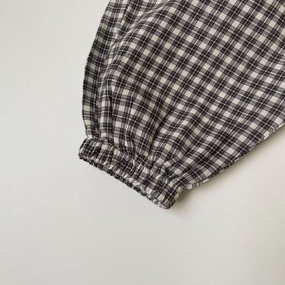 Plaid lace up drawstring pants