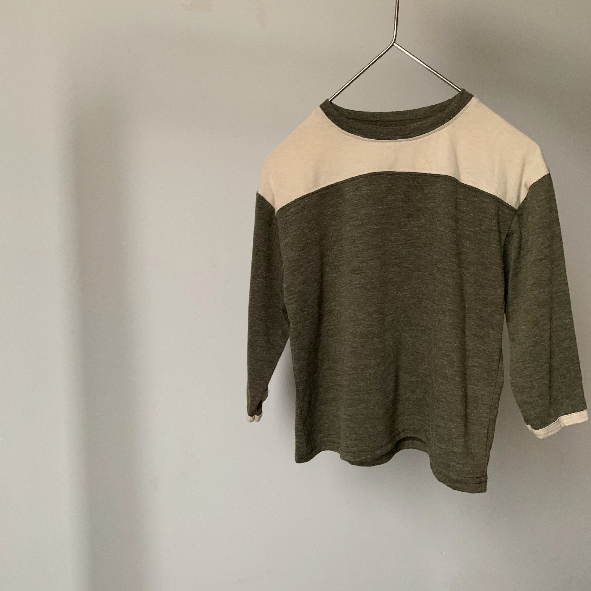 Men's and women's baby spliced round neck T-shirt