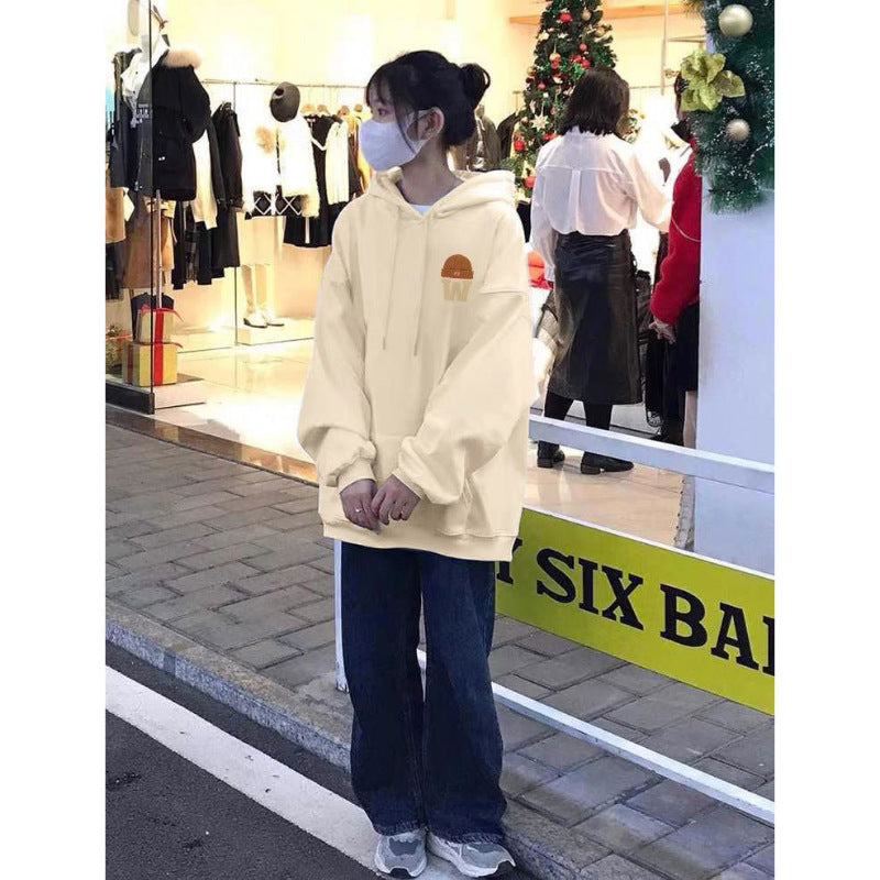 Style Hooded Sweatshirt for Teen Girls, Fleece-Lined, Loose Casual Hoodie Outwear for Middle and High School Students
