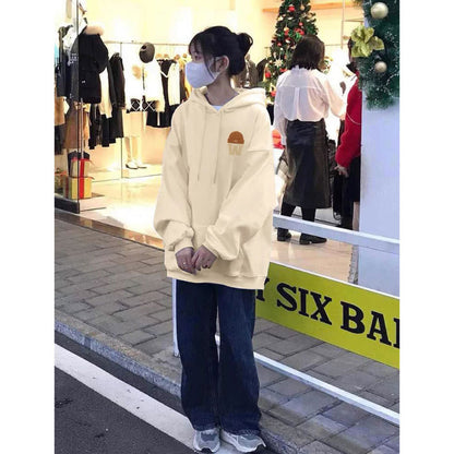 Style Hooded Sweatshirt for Teen Girls, Fleece-Lined, Loose Casual Hoodie Outwear for Middle and High School Students