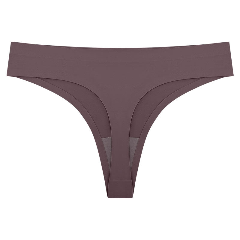 Women's T-back One-piece Seamless Low-waist Sexy Ice Silk T-pants Pure Cotton Bottom Crotch T-back Panties