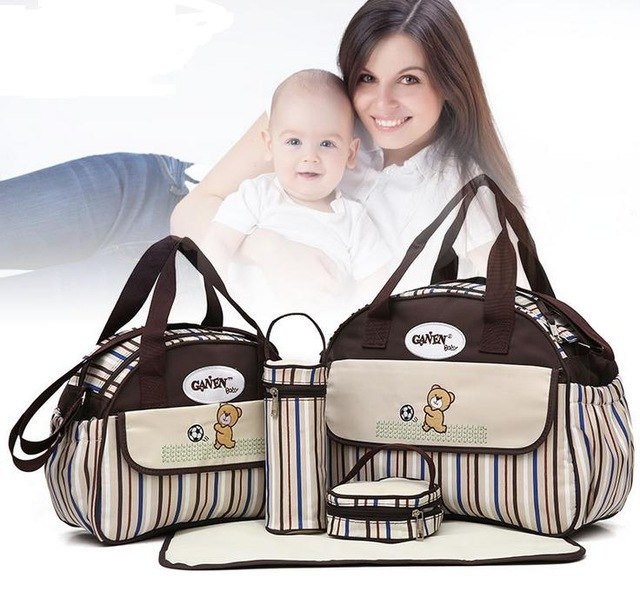 5-tlg Kinderwagen-Wickeltasche im Set