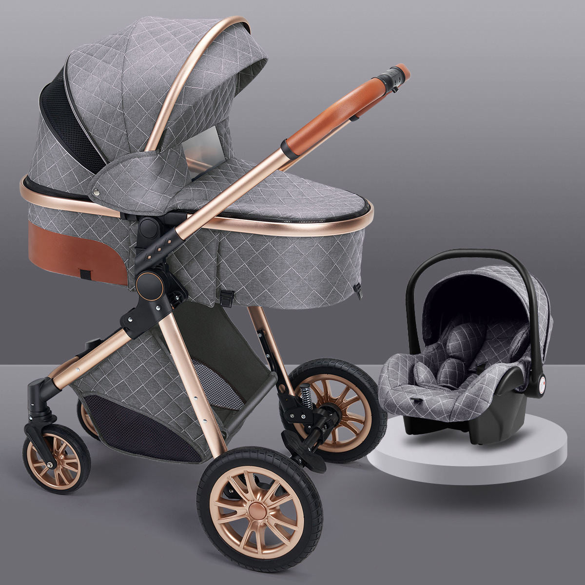 Vanteo™ High Stroller - Kinderwagen mit/ohne MaxiCosi inkl. Schock-Absorbed Federung etc.