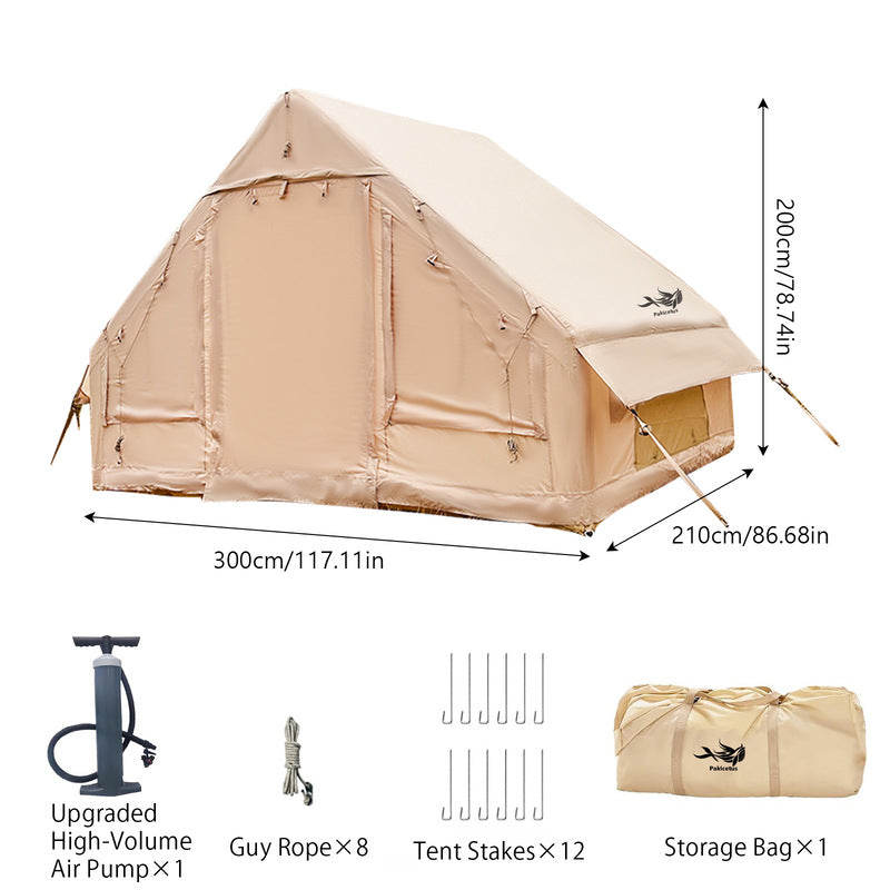 Large Inflatable Glamping Tent with Skylight, Breathable Mesh Air Tent for Summer Camping & Backpacking