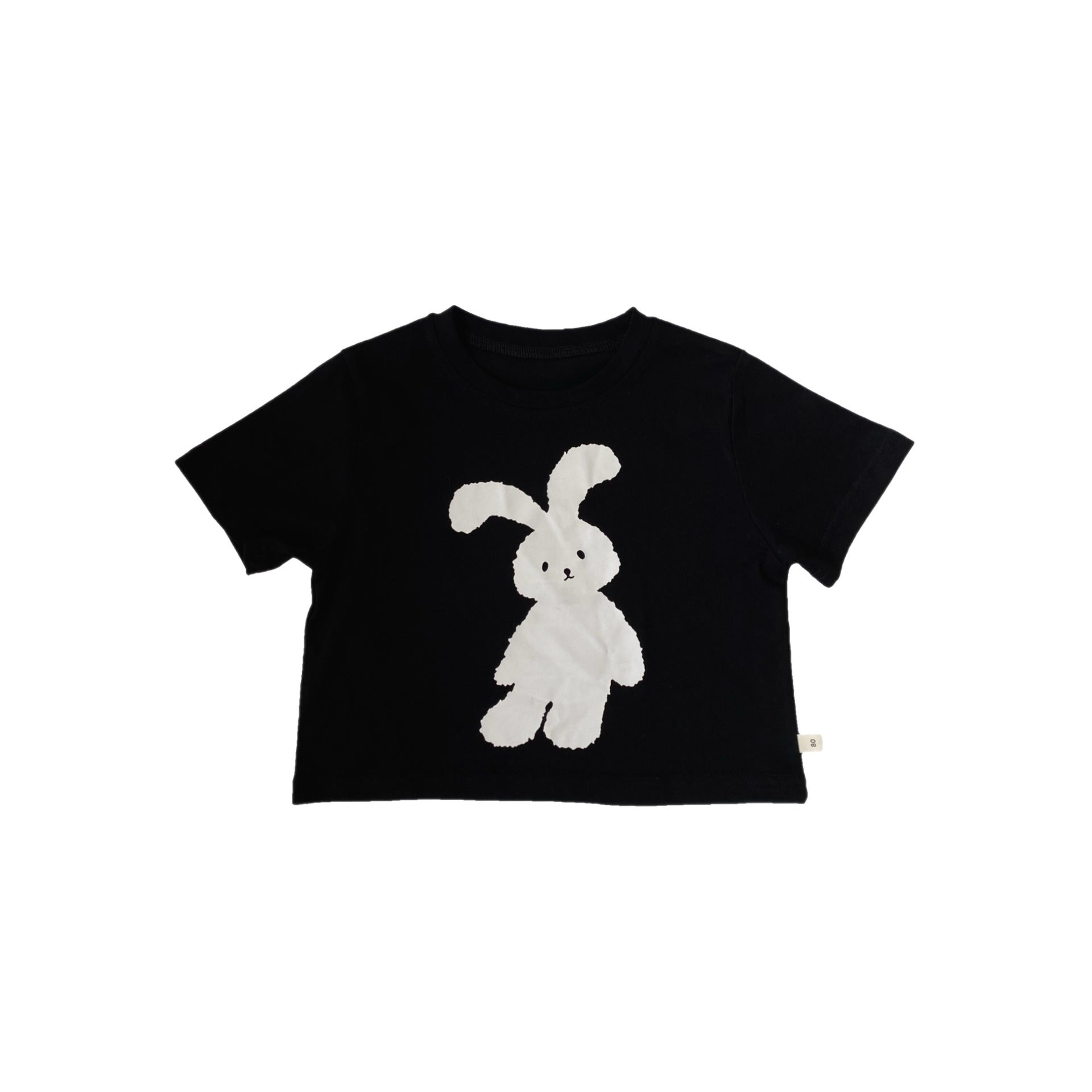 Children's rabbit printed short sleeved T-shirt