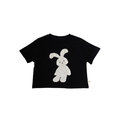 Children's rabbit printed short sleeved T-shirt