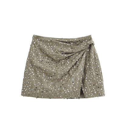 Spicy girl pearl mini skirt pants