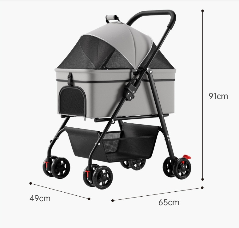 One-Button Faltbarer Haustierbuggy