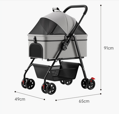 One-Button Faltbarer Haustierbuggy