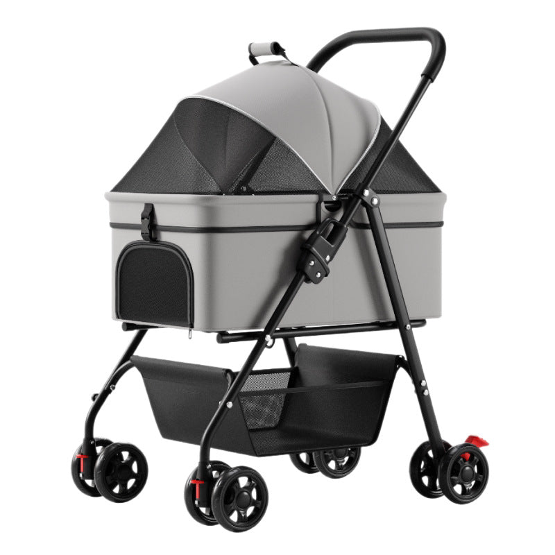 One-Button Faltbarer Haustierbuggy