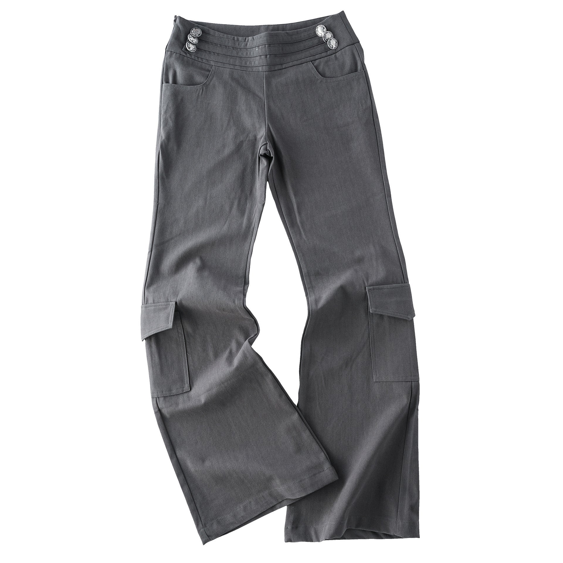 Hot girl button decoration casual pants for women