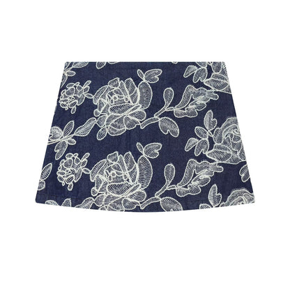 Spicy girl flower jacquard embroidered skirt pants