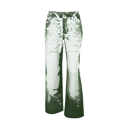 Casual Hot Girl Versatile Printed Pants Female