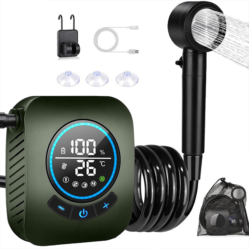 8000mAh Portable Camping Dusche, IPX8 Waterproof aufladbar