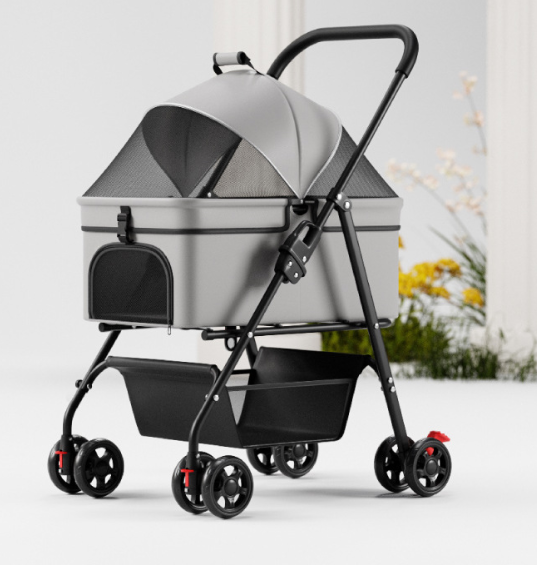 One-Button Faltbarer Haustierbuggy