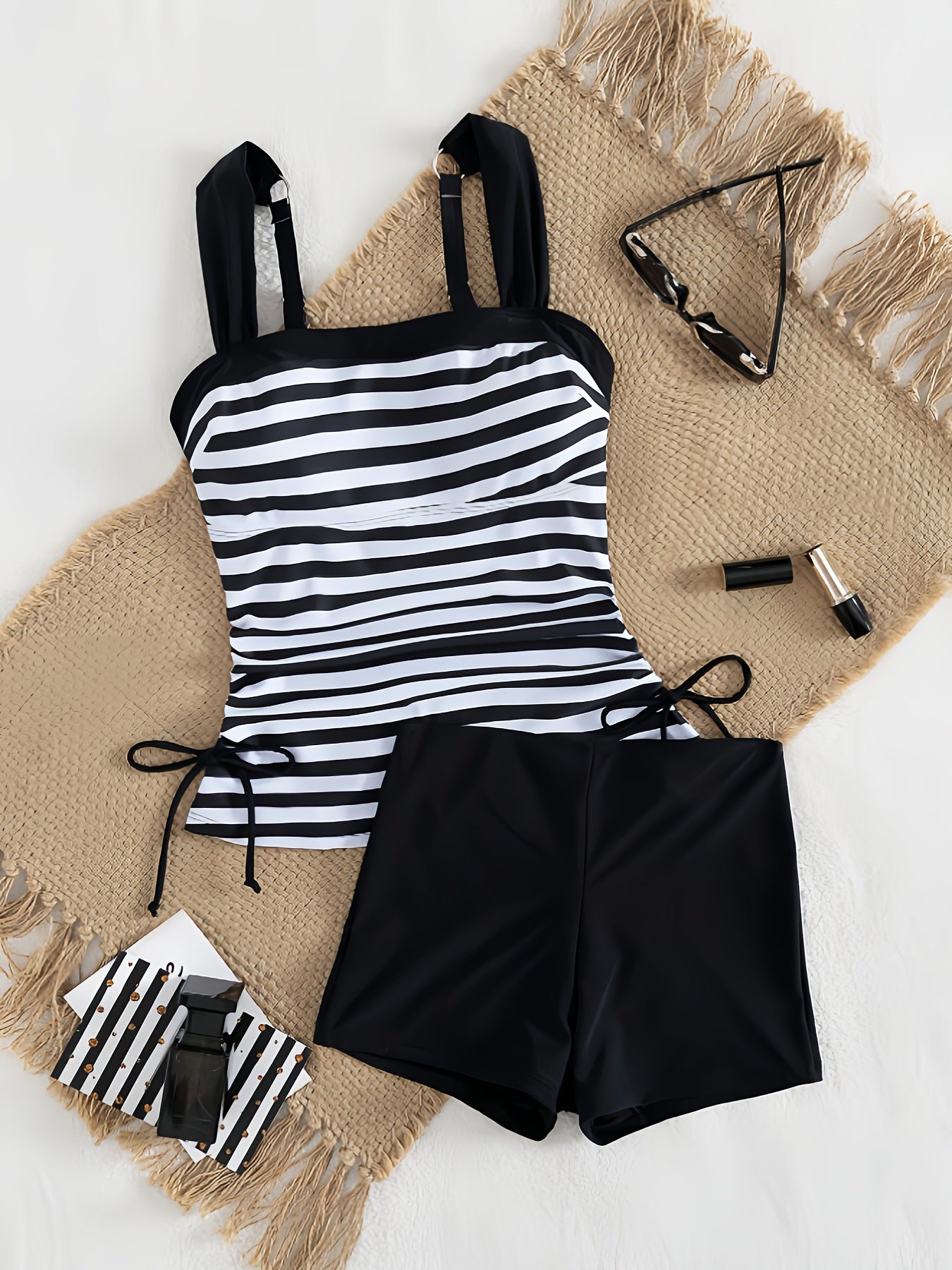 "Vanteo™Teens" Striped Printed Bikini Set für Damen; 2-tlg.