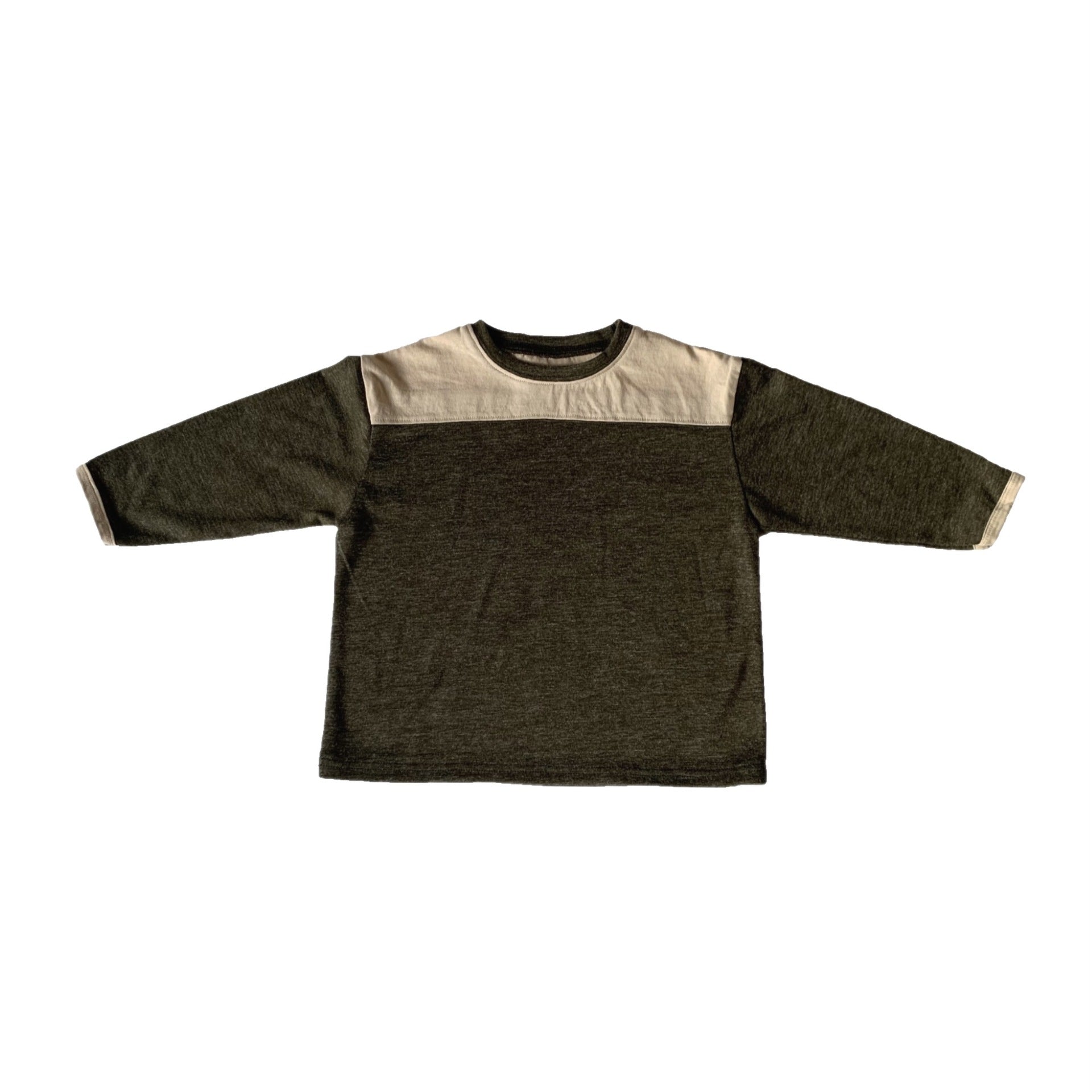 Men's and women's baby spliced round neck T-shirt