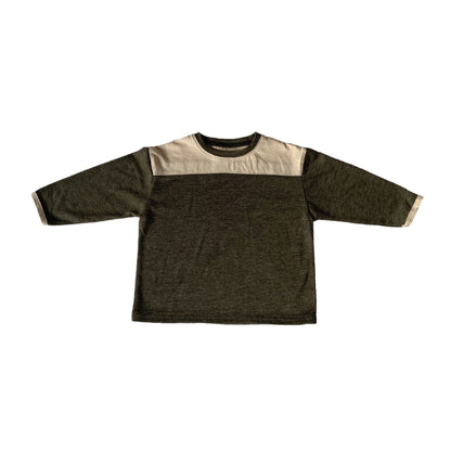 Men's and women's baby spliced round neck T-shirt