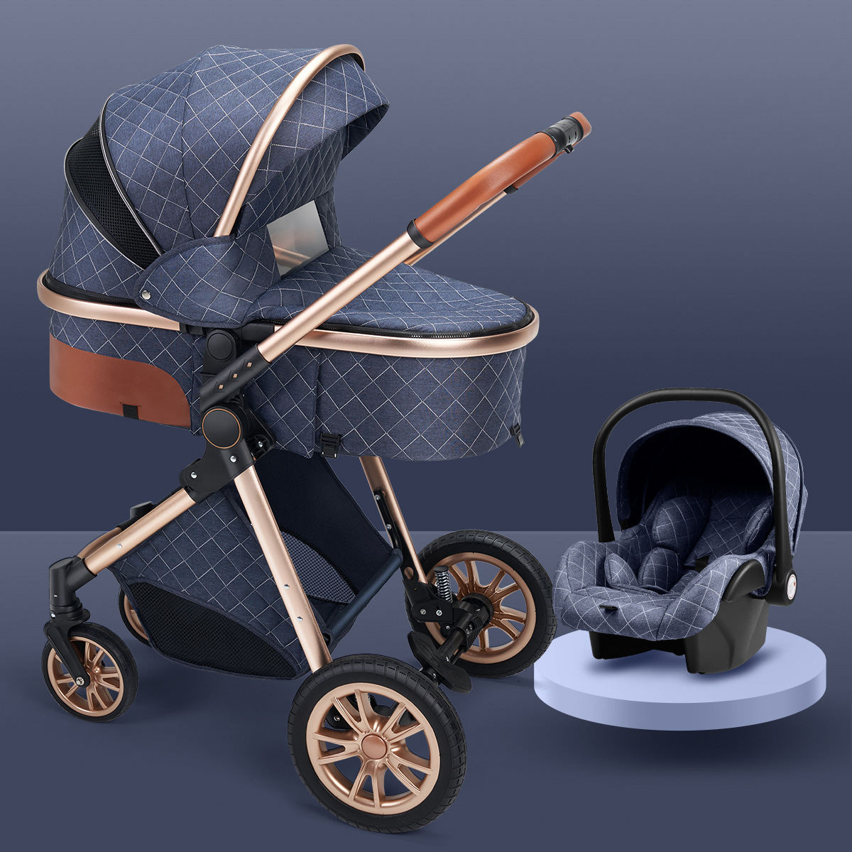 Vanteo™ High Stroller - Kinderwagen mit/ohne MaxiCosi inkl. Schock-Absorbed Federung etc.