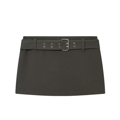Spicy girl with belt skirt and pants