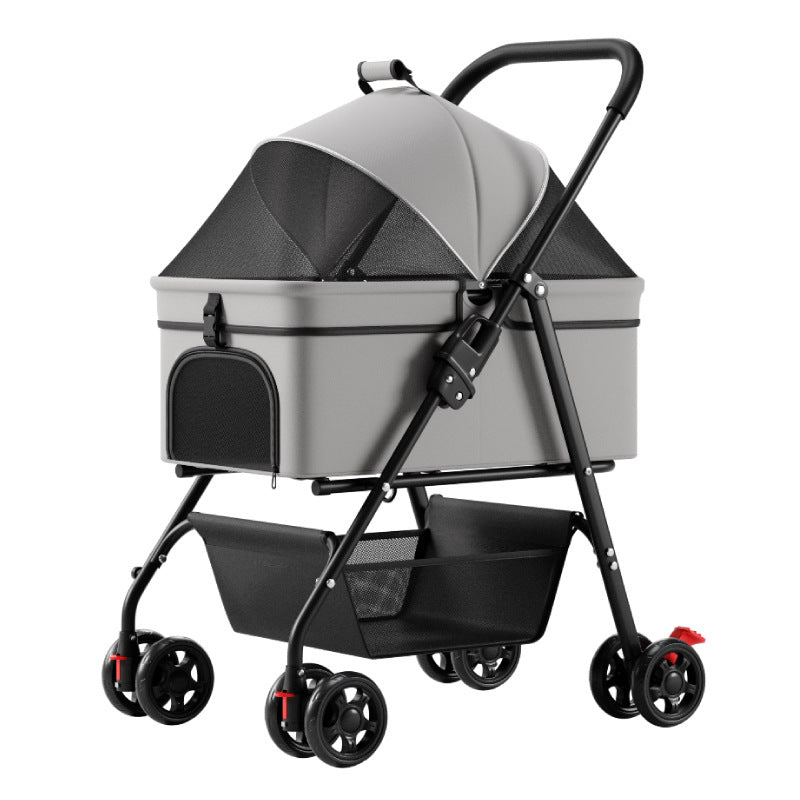 One-Button Faltbarer Haustierbuggy