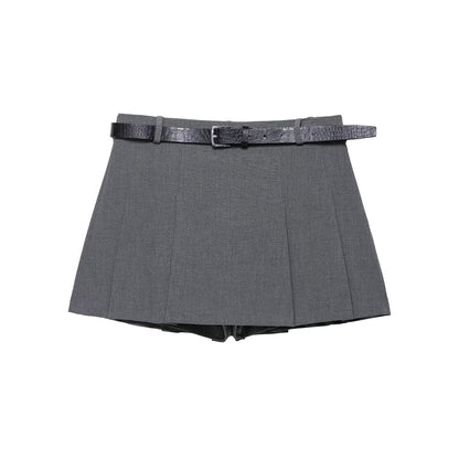 Spicy girl plaid belt versatile skirt pants