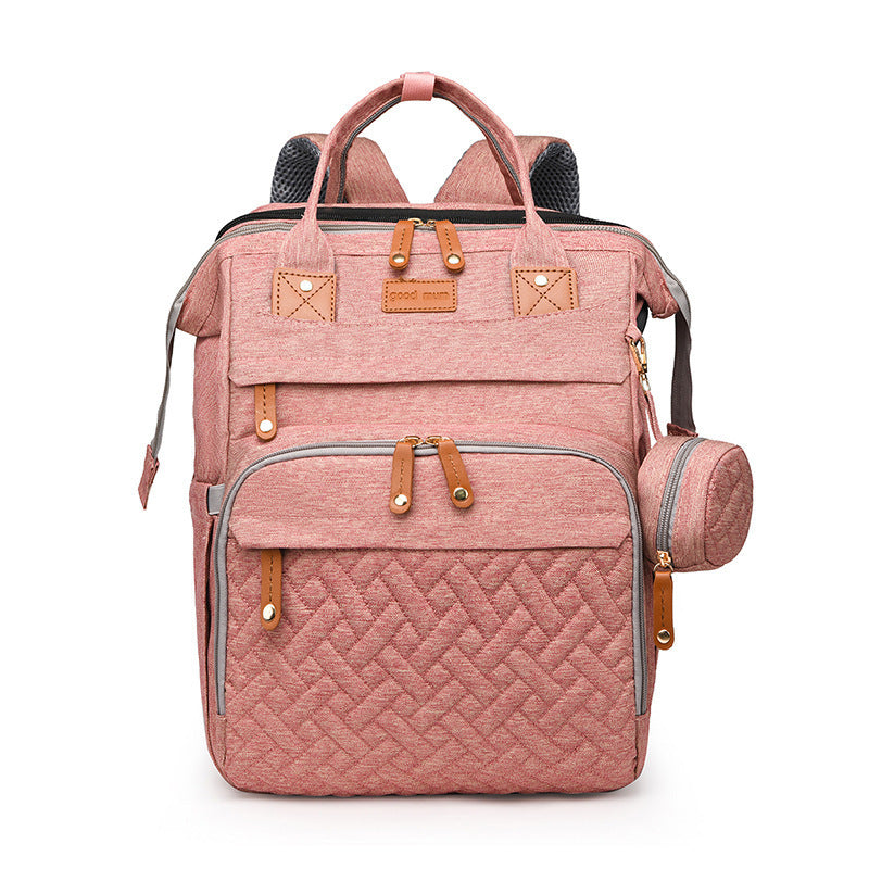 TOP Mommy Backpack with Crib Anti-Mosquito Mom Bag Stroller Large Capacity Baby Bag with Toy Gift