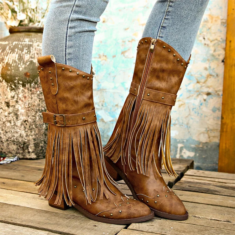 Women's Western Cowgirl Calf Women's PU Leather