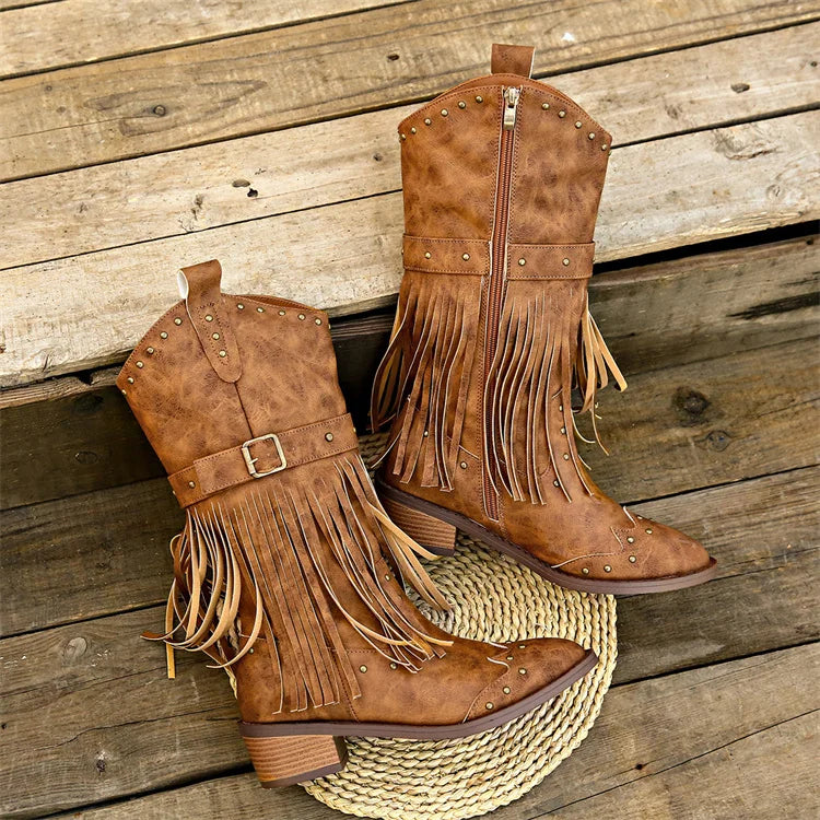 Women's Western Cowgirl Calf Women's PU Leather