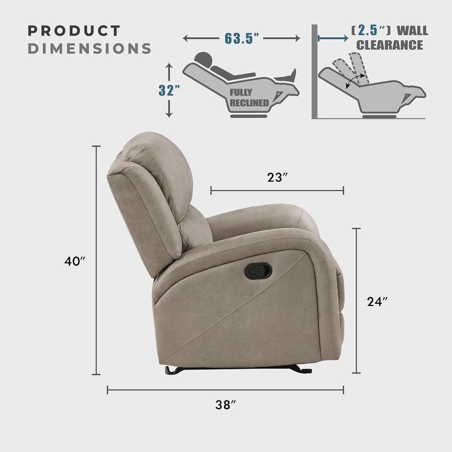 84.5 Inch Brown Recliner Couch Living Sofa Home Theater-2